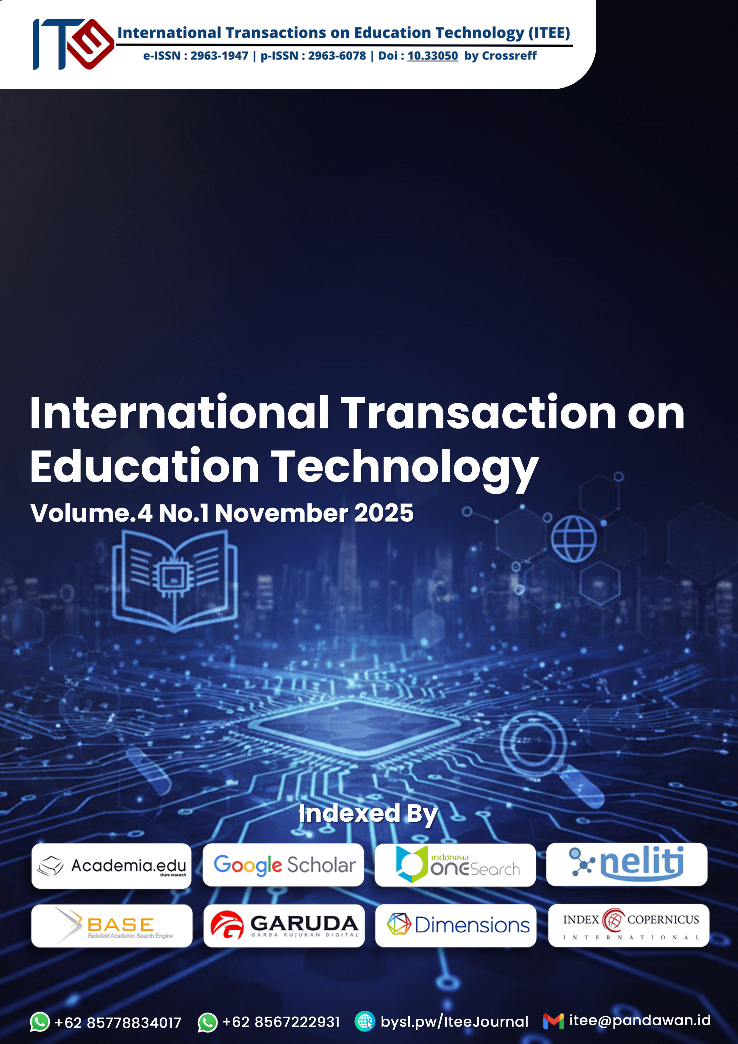					View Vol. 4 No. 1 (2025): International Transactions on Education Technology (ITEE)
				